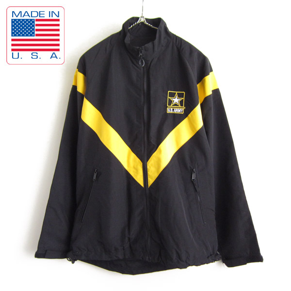 U.S. ARMY トレーニングジャケット　ナイロンジャケット　XS　黒　黄色