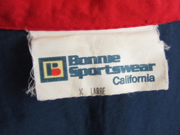 80s-90s USA製 国旗柄 ウィンドブレーカー 紺系 XL ナイロンジャケット 