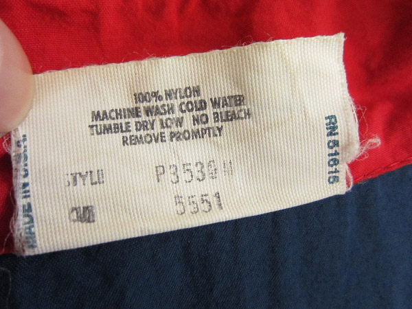 80s-90s USA製 国旗柄 ウィンドブレーカー 紺系 XL ナイロンジャケット 