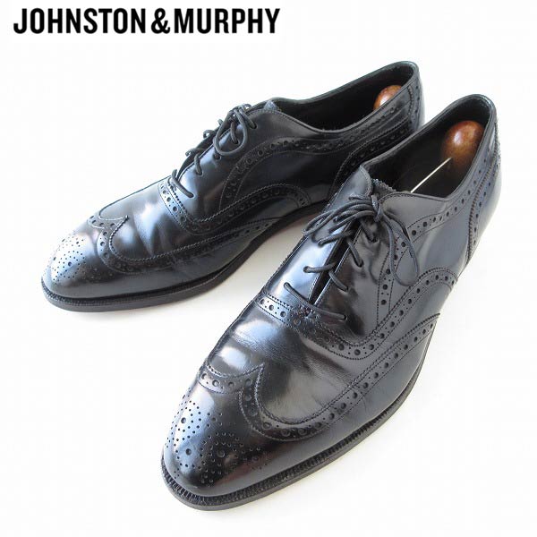 高級品 ジョンストン&マーフィー ウィングチップ シューズ 黒 28cm 