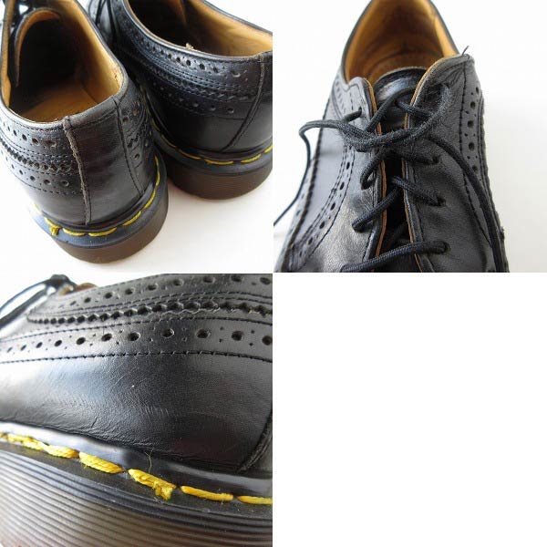 英国製 ドクターマーチン ウィングチップ シューズ 黒 UK7 25.5cm Dr.Martens メンズ 靴 d139 - 札幌 ビンテージ