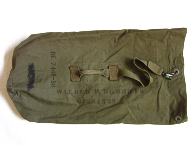 WW2/40's/実物/米軍/キャンバス/ダッフルバッグ/緑系/バラックバッグ