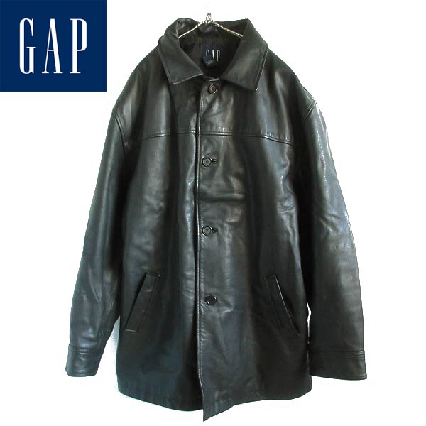 OLD GAP レザーカーコート ジャケット 黒 オールドギャップ ブラック