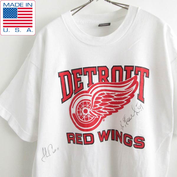 80's USA製 NHL デトロイト レッドウィングス 半袖Tシャツ 白系 XL ...