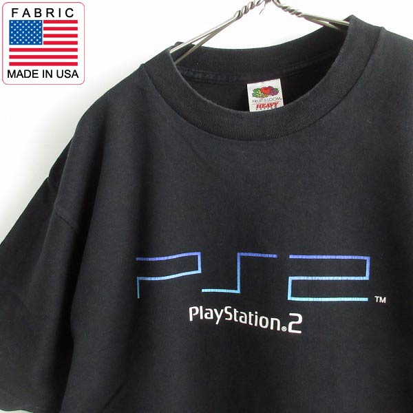 レア PS2 プレイステーション2 アドバタイジング 半袖Tシャツ 黒 L