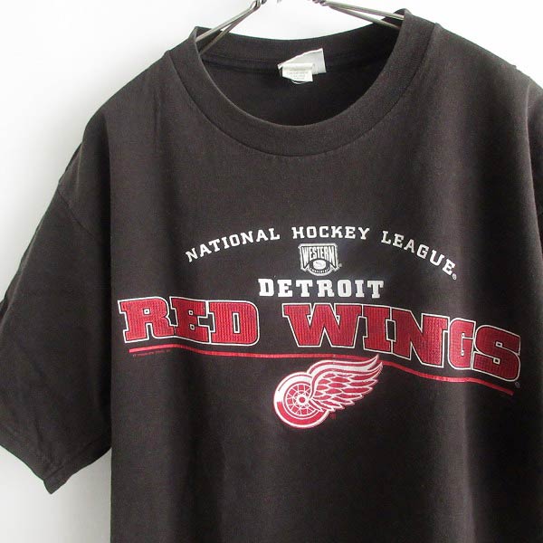 90's RED WINGS NHL デトロイト レッドウィングス 半袖Tシャツ 黒 