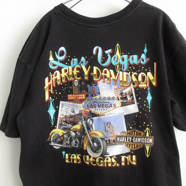 HARLEY DAVIDSON ラスベガス 半袖Tシャツ 黒 L程度 ハーレー 