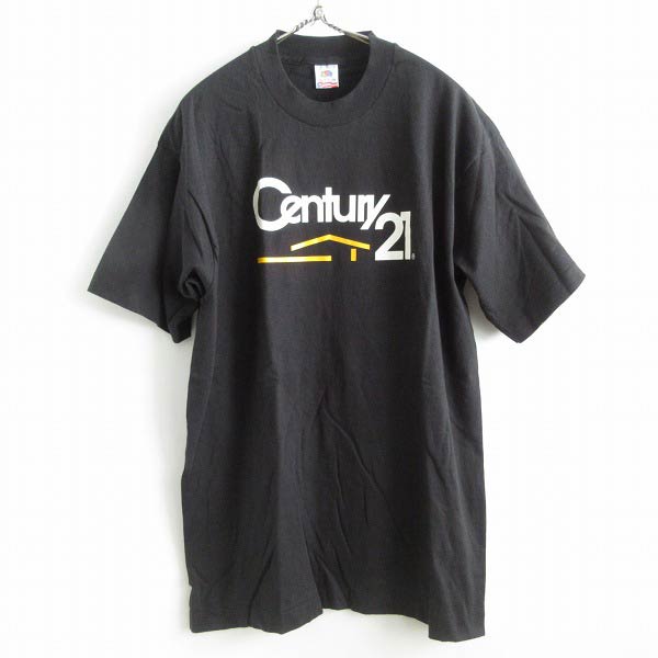 新品 90's USA製 Century21 企業物 ロゴ 半袖Tシャツ 黒 L