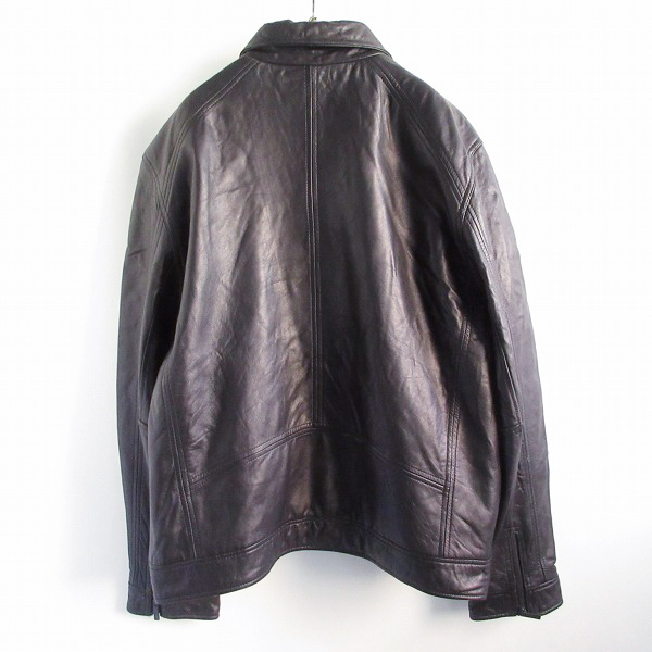 90's Calvin Klein カルバンクライン レザージャケット 黒 XL ショート 