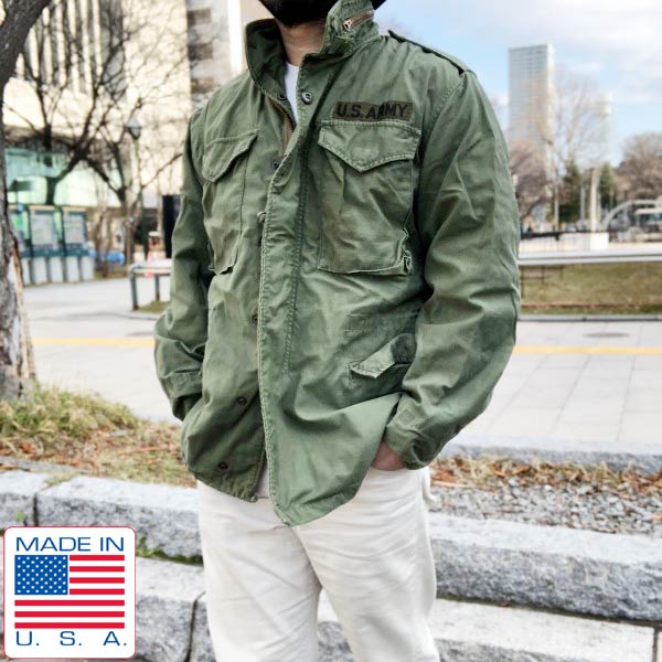USA実物米軍 　M-65　フィールドジャケット オリーブ  ペイント 匿名配送