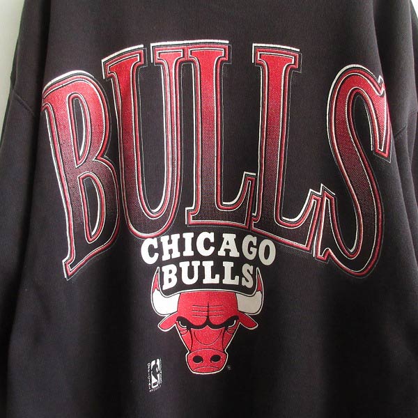 90s USA製 NBA BULLS シカゴ ブルズ スウェット 黒 XL オフィシャル品