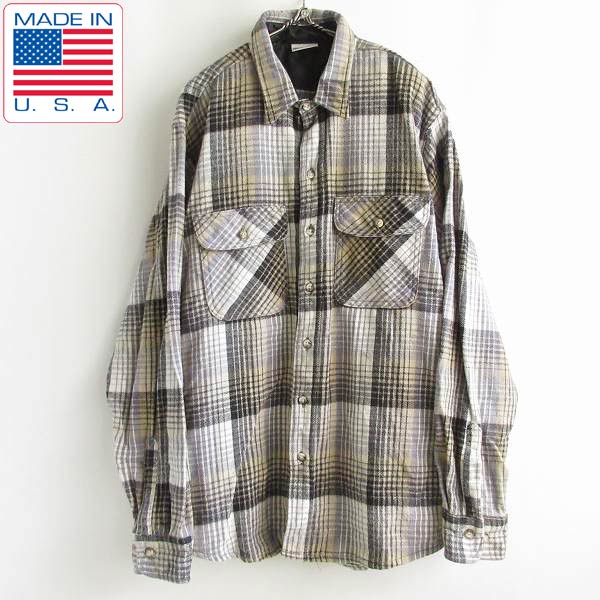 美色 90s USA製 FIELD&STREAM チェック柄 ネルシャツ XL-TALL アメリカ