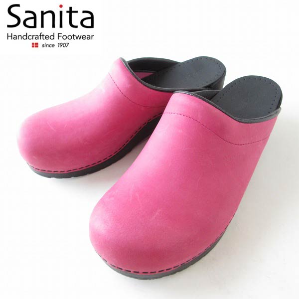 新品 Sanita ヌバック レザー サンダル ピンク系 26cm ポーランド製 サニタ サボ メンズ 靴 デッドストック D146 - 札幌