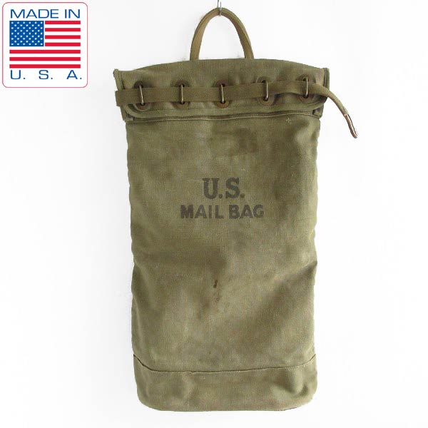 40s USA製 実物 米軍 コットン ツイル キャンバス ランドリーバッグ
