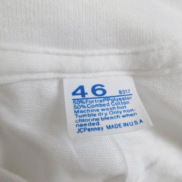 新品 80s USA製 JCペニー 無地 クルーネック 半袖Tシャツ 白 XL程度
