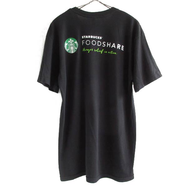 希少 USA製 スターバックス コーヒー 半袖Tシャツ 黒 M スタバ 