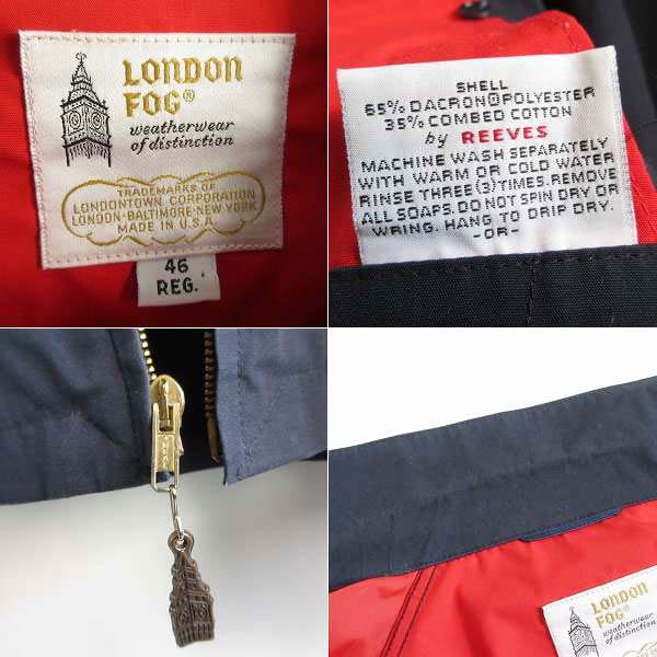 美品60s-70s USA製LONDON FOGドリズラージャケット紺46REG