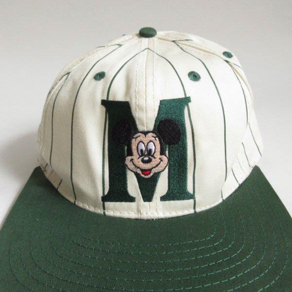 90s GOOFY'S HAT ミッキー マウス ストライプ柄 ベースボール